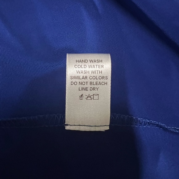 NWT IC By Connie K Royal Blue 3-Layered Shirring Mesh Sleeve Top XS - Picture 7 of 8